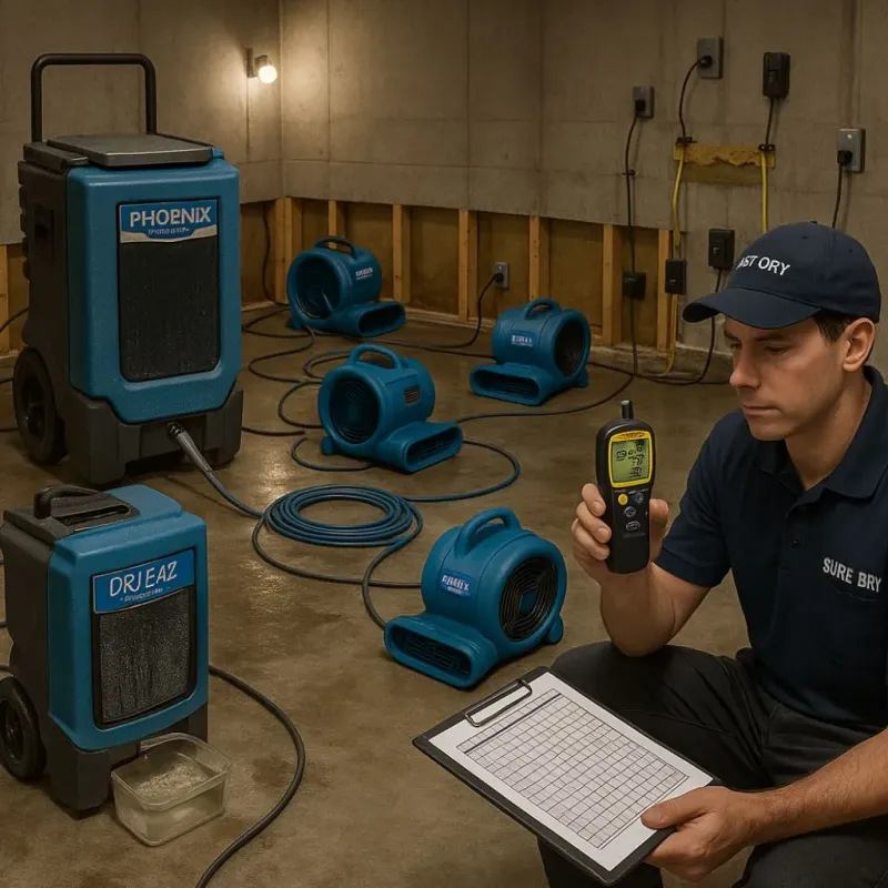 Structural Drying and Dehumidification process in Ganado, AZ